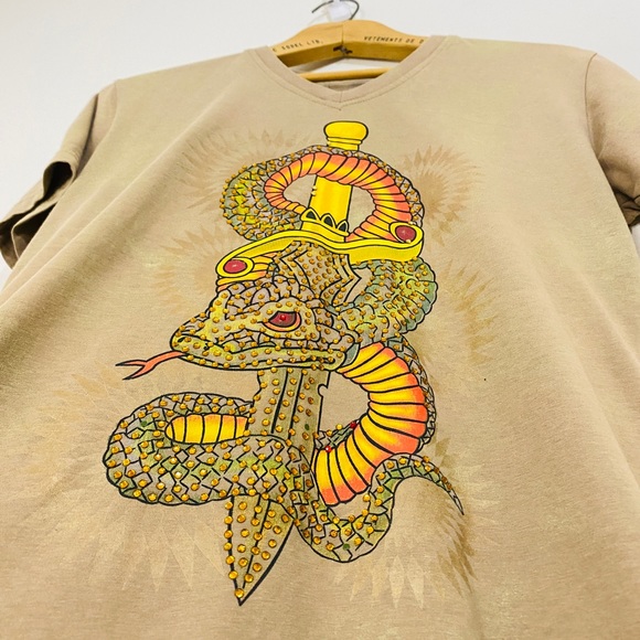 Underground | Tan y2k Embellished Snake Tee - Picture 2 of 2